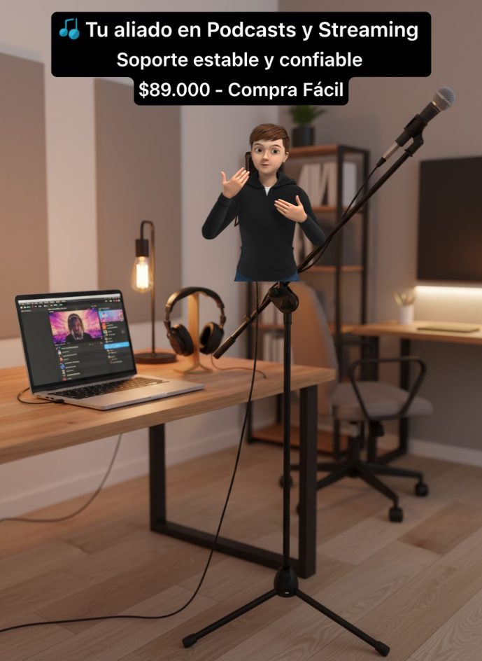 🎤 Trípode / Base (Piaña) Profesional para Micrófono