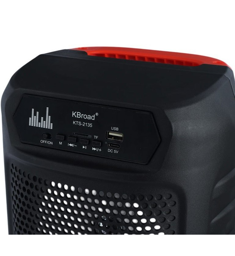 🔊 CABINA PARLANTE KTS-2135 🎤💥 ¡DOBLE BOCINA DE 6.5” + MICRÓFONO INALÁMBRICO + LUCES LED! 🎶