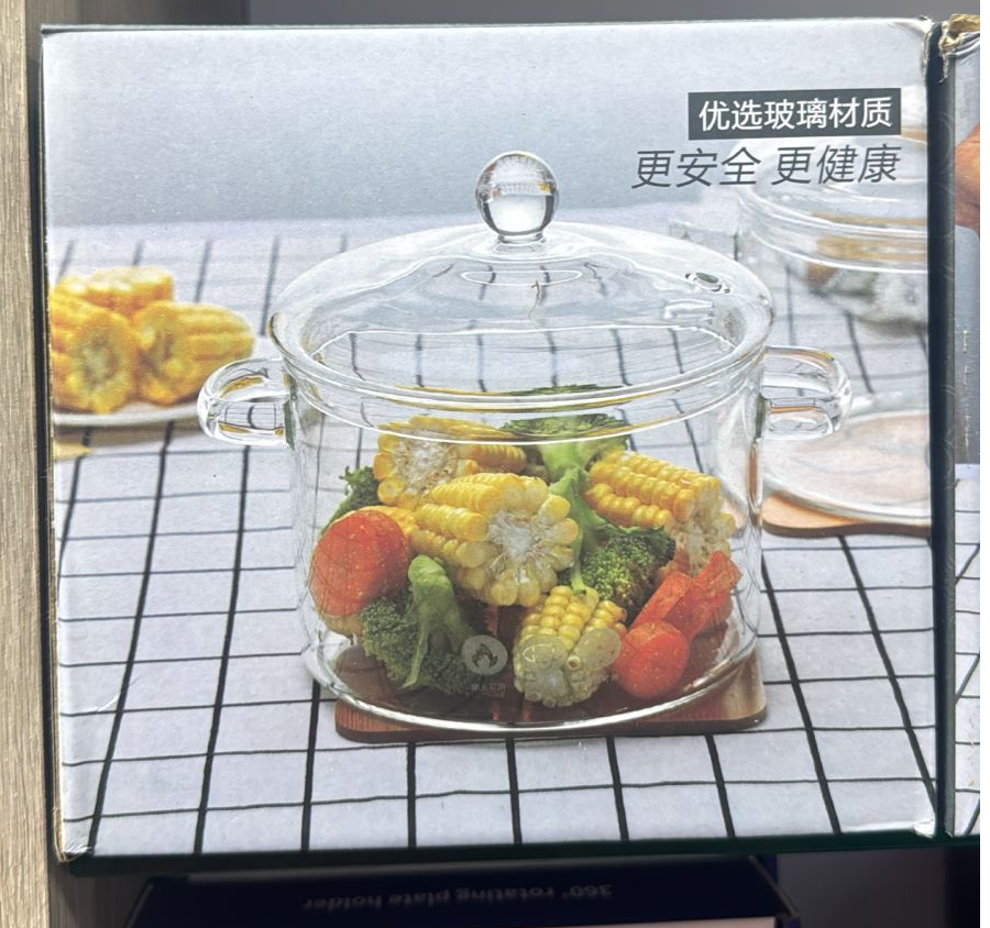 Olla de Vidrio Transparente de Borosilicato 1.5L – Saludable y Resistente al Calor Con tapa