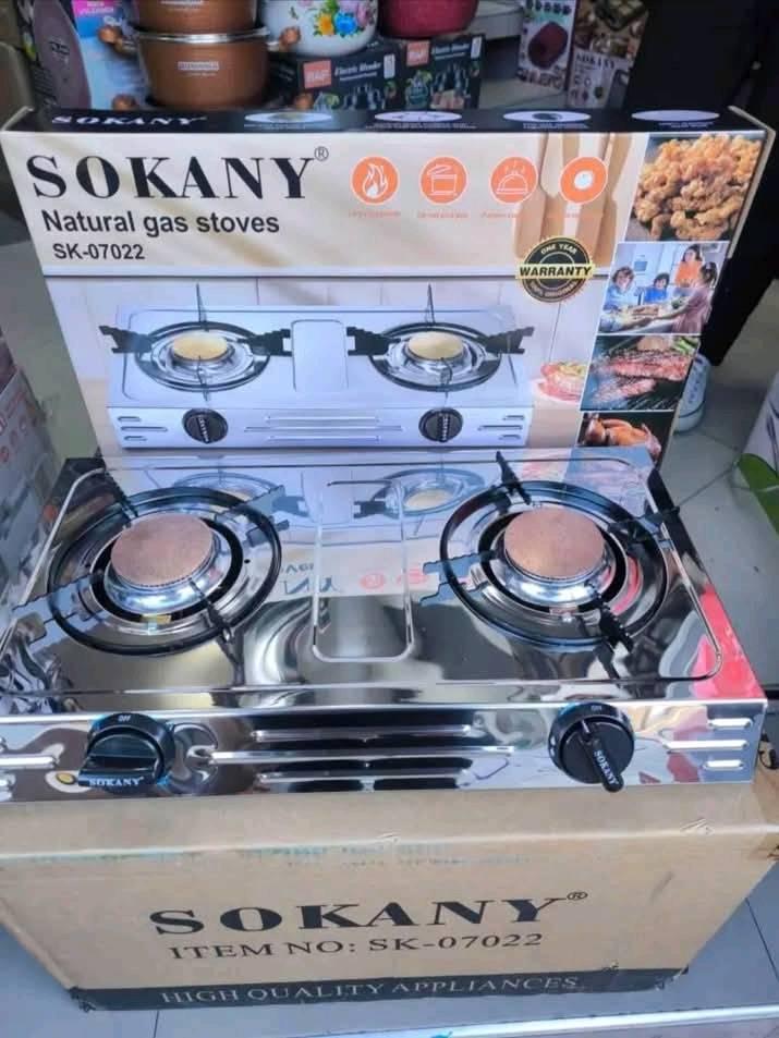 🔥 Estufa a Gas 2 Puestos SOKANY SK-07022 – Acero Inoxidable, Portátil, Ecológica