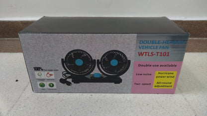 Ventilador Doble 12V para Carro  | Bajo Ruido, 2 Velocidades, Ajustable