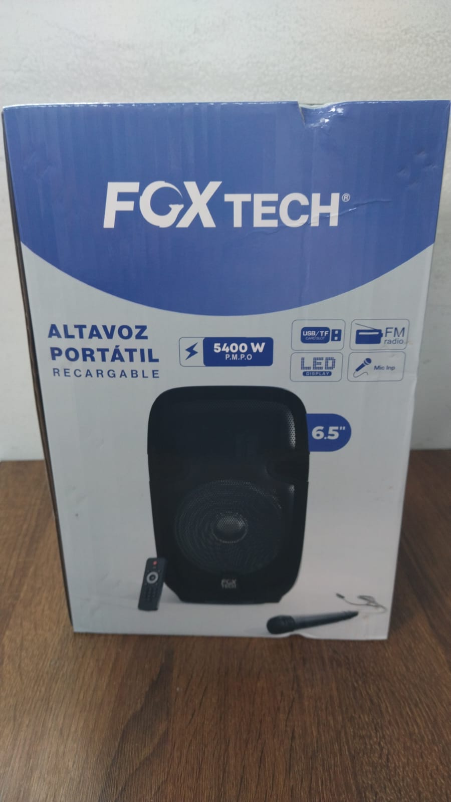 🛒 CABINA RECARGABLE DE 6.5” CON MICRÓFONO ALÁMBRICO, CONTROL Y CABLE DIRECTO A LA ENERGÍA 📦