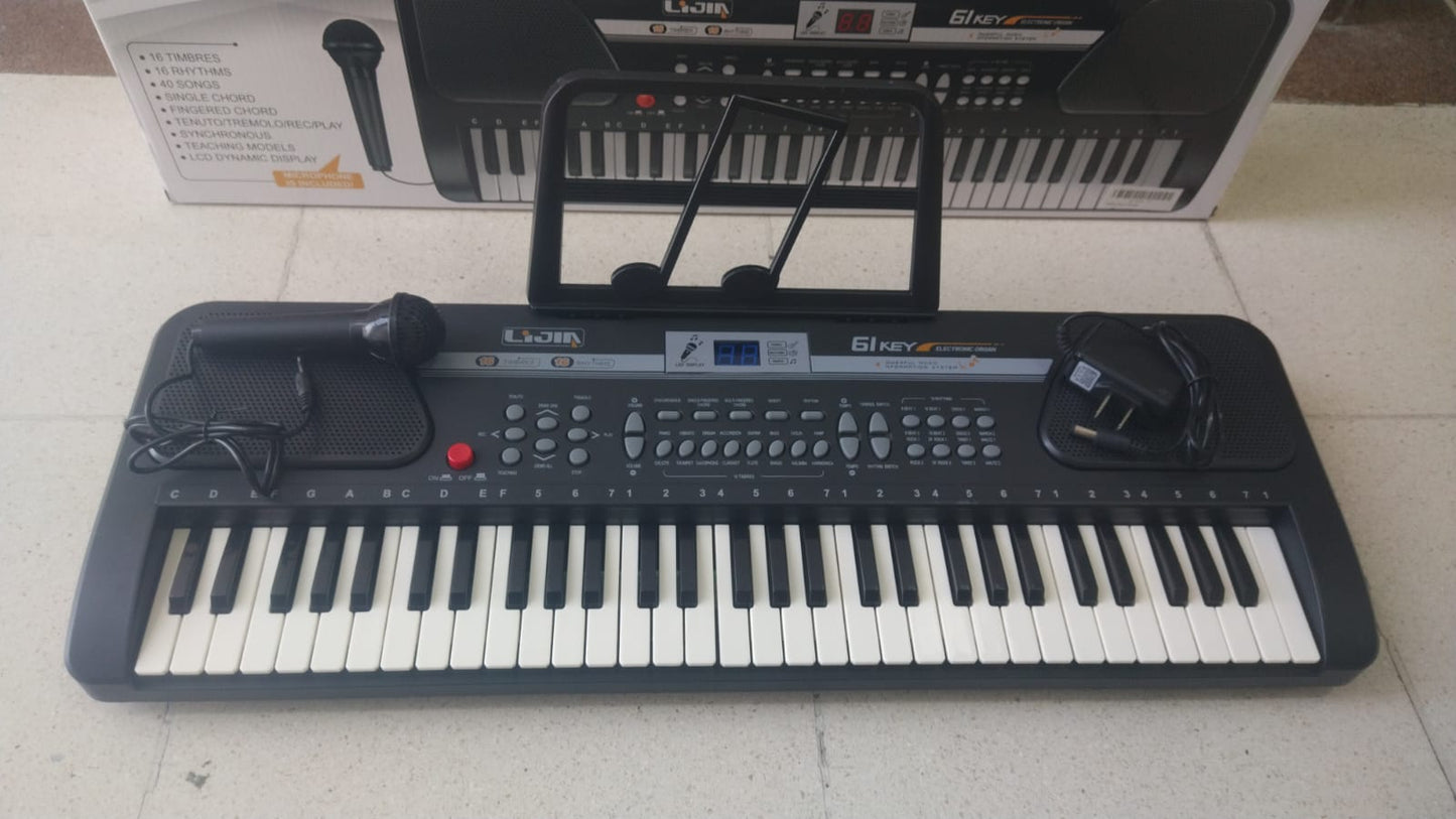🎹 ORGANETA ELECTRÓNICA DE 61 TECLAS CON MICRÓFONO INCLUIDO 🎤