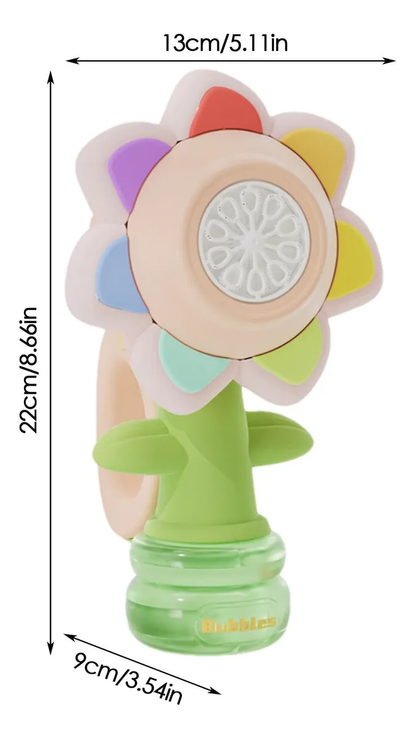 🌻 GIRASOL BURBUJERO CON LUZ, SONIDO Y MOVIMIENTO 🌈✨