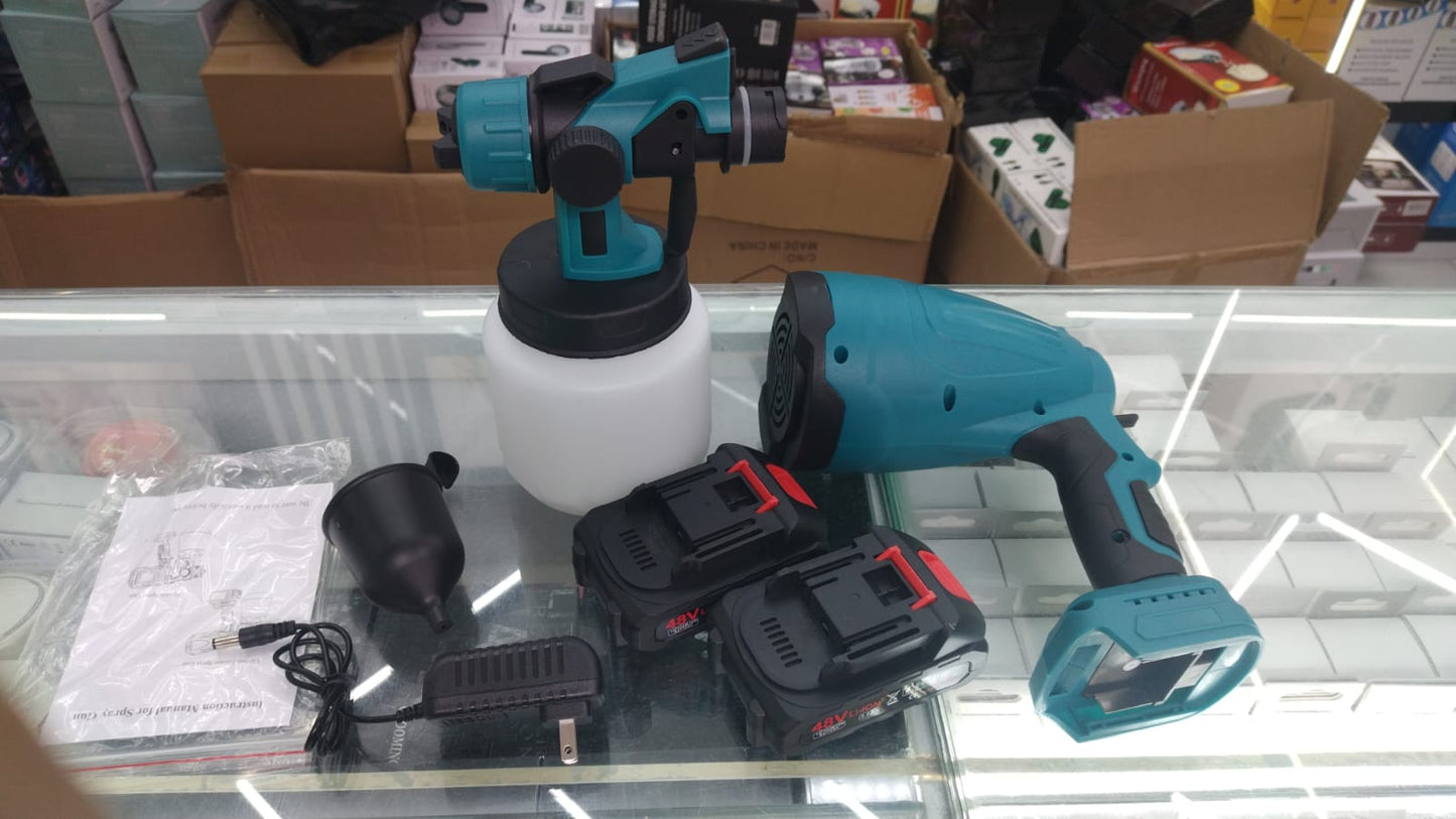 🔥 PISTOLA PULVERIZADORA DE PINTURA CON 2 BATERÍAS RECARGABLES 48V 🔥