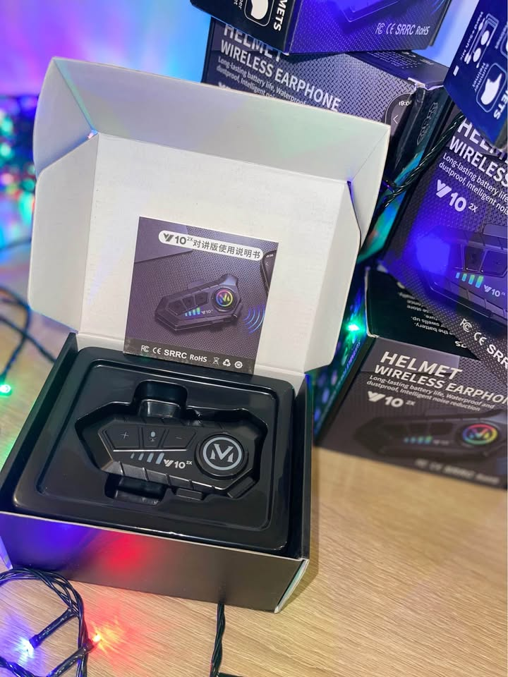 Auriculares Bluetooth Para Casco de Moto Y10 – ¡Con Comando de Voz y Resistencia al Agua