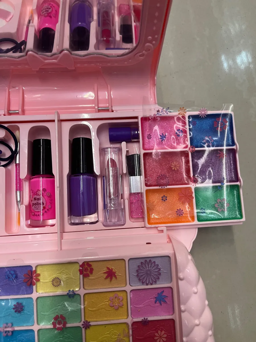 🎀 BOLSO DE MAQUILLAJE INFANTIL PRINCESA CON SOMBRAS, BRILLOS Y ESMALTES 🎀💄
