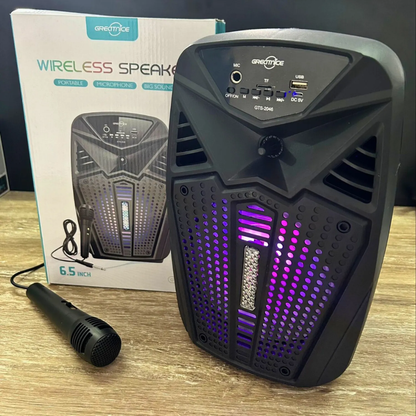 🔊✨ Bocina Parlante 6.5” Bluetooth GTS-2046 con Luz LED y Micrófono