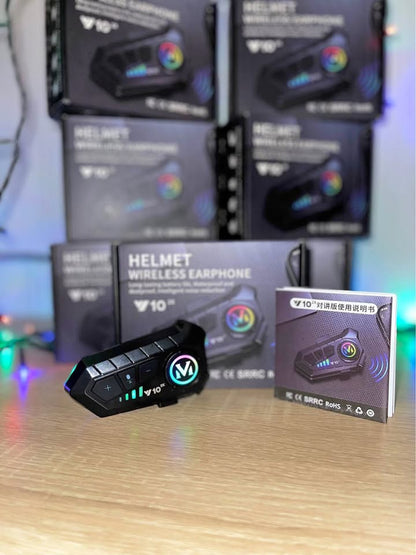 Auriculares Bluetooth Para Casco de Moto Y10 – ¡Con Comando de Voz y Resistencia al Agua