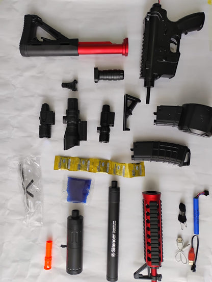 👉JUGUETE RIFLE ELÉCTRICO DE HIDROGEL 💨 CON LUZ Y HUMO 🔫