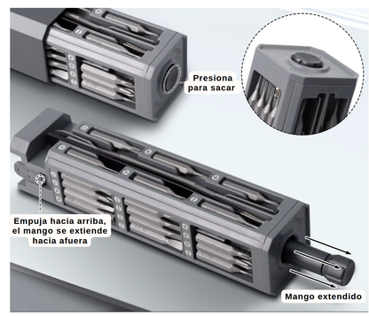 🧲 DESTORNILLADOR MAGNÉTICO 44 EN 1 PREMIUM DE PRECISIÓN – TODO EN UNO 🔧