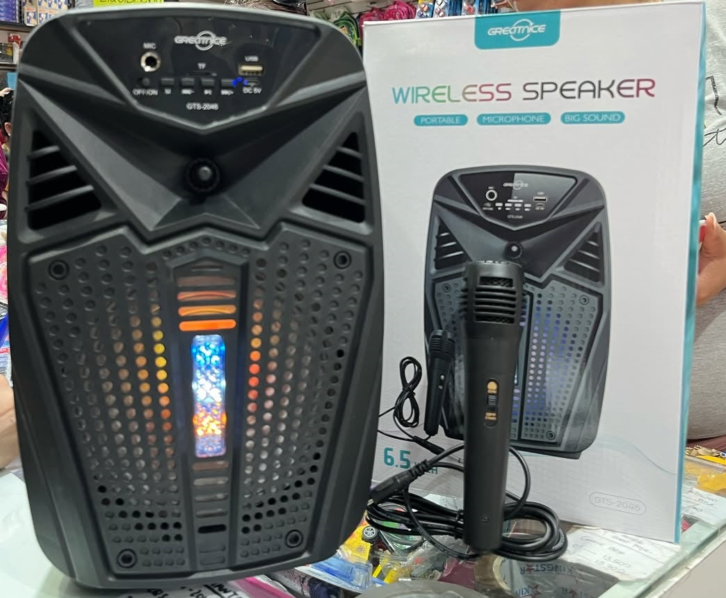 🔊✨ Bocina Parlante 6.5” Bluetooth GTS-2046 con Luz LED y Micrófono