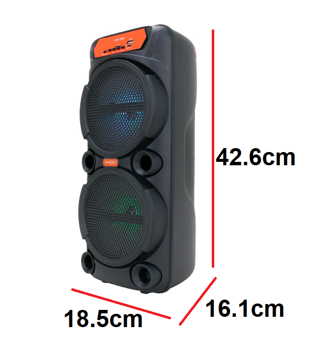 🔊 CABINA PARLANTE GTS-1880 🔥 DOBLE BOCINA DE 6.5” + MICRÓFONO INALÁMBRICO 🎤