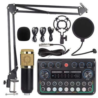 🎙️ KIT PROFESIONAL TARJETA DE SONIDO P99+ MICRÓFONO CONDENSADOR BM800
