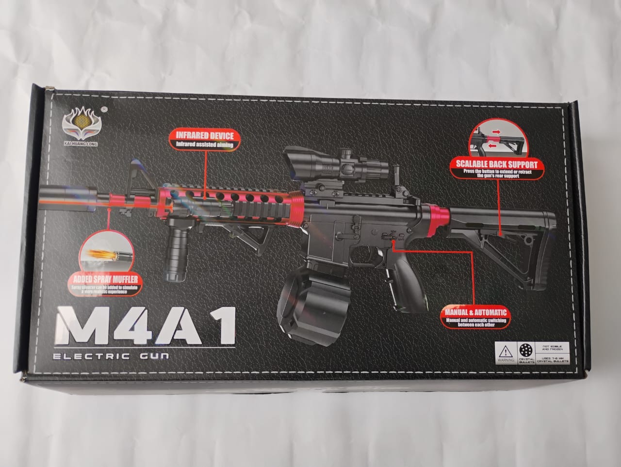 👉JUGUETE RIFLE ELÉCTRICO DE HIDROGEL 💨 CON LUZ Y HUMO 🔫