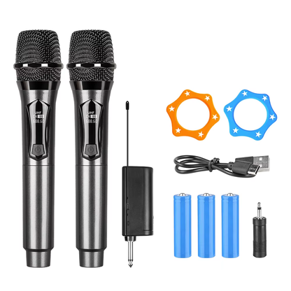 KIT X2 Micrófonos Inalámbricos Recargables UHF VM-V11U 🎤 | Envío GRATIS + Pago Contraentrega