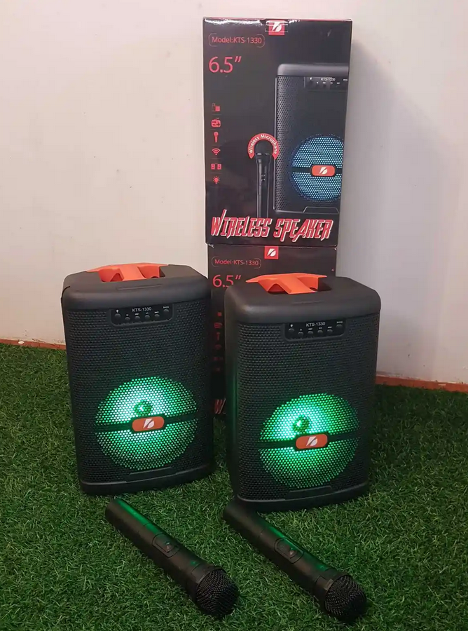 🟣 Cabina Parlante Bluetooth KTS-1330 con Micrófono Inalámbrico –20W, 6.5 Pulgadas 🔊🎤