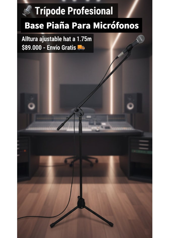 🎤 Trípode / Base (Piaña) Profesional para Micrófono