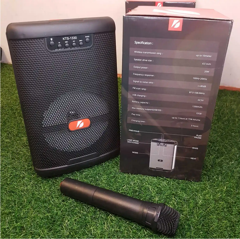 🟣 Cabina Parlante Bluetooth KTS-1330 con Micrófono Inalámbrico –20W, 6.5 Pulgadas 🔊🎤