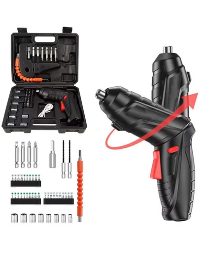 🛠️ DESTORNILLADOR RECARGABLE CON ACCESORIOS Y ESTUCHE 🔧