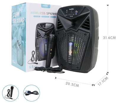 🔊✨ Bocina Parlante 6.5” Bluetooth GTS-2046 con Luz LED y Micrófono