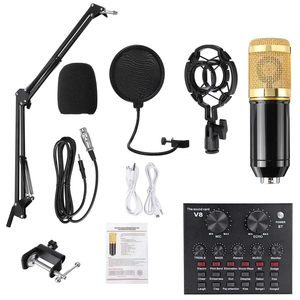 🎤⭐ KIT MICRÓFONO CONDENSADOR BM800 + TARJETA DE SONIDO V8 🔊 ¡Solo $139.000! 🚚 ENVÍO GRATIS - 📦 PAGO CONTRAENTREGA