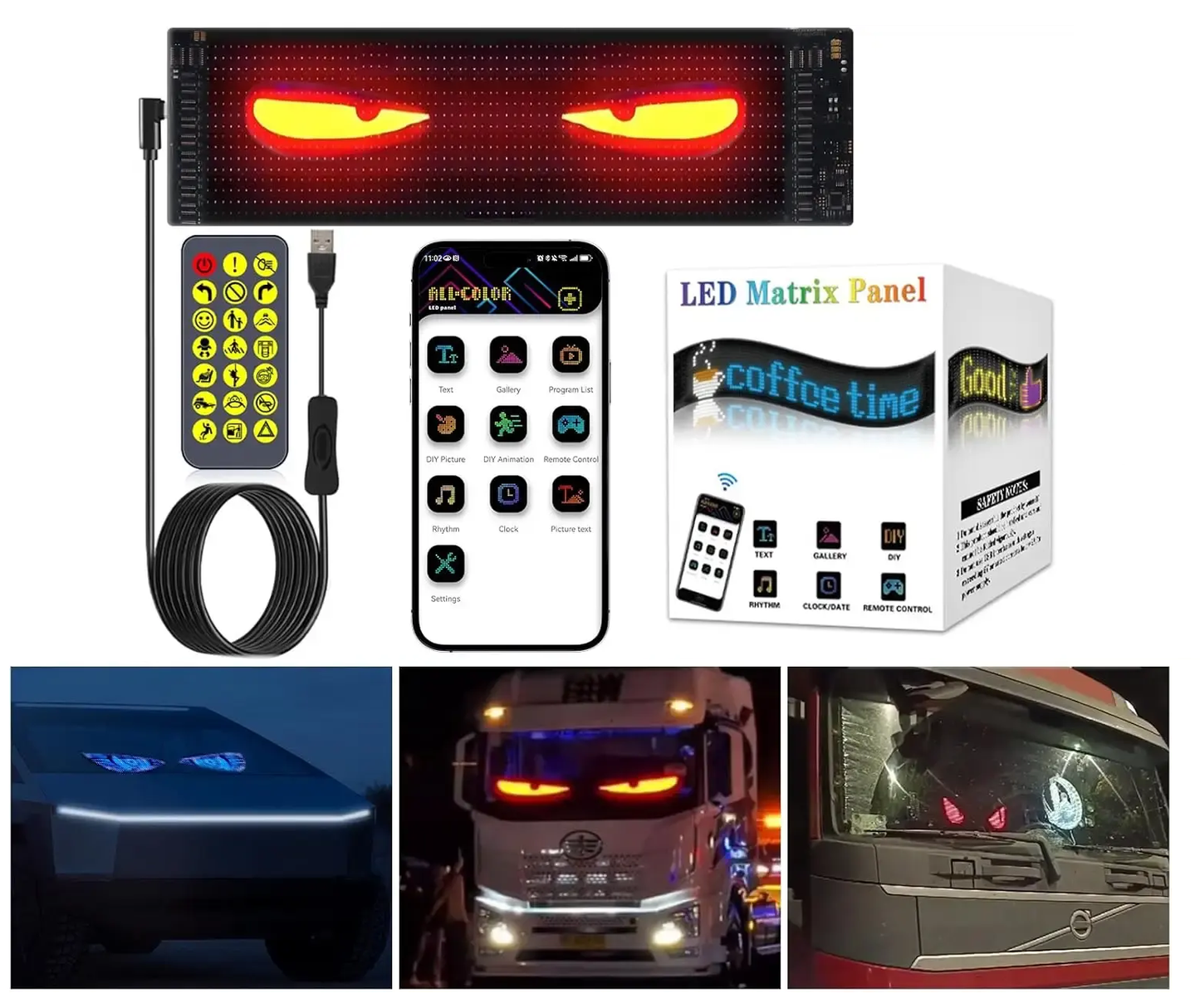 ¡Panel LED Flexible RGB para Carro, Negocio o Eventos! 🎉