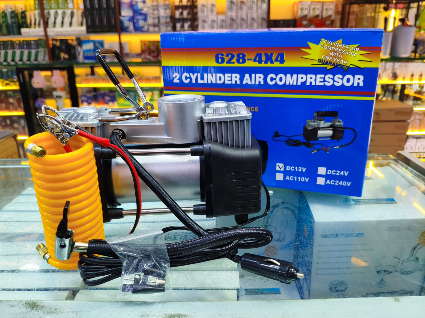 🔧 Mini Compresor de Aire Portátil 628 4x4 – Doble Cilindro 12V / 150 PSI