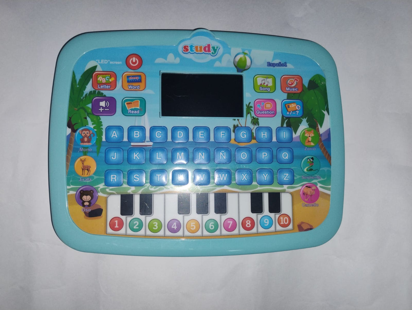 Tablet Educativa Infantil con Sonido, Música, Letras, Números y Animales – Pantalla LED – 8 Modos de Aprendizaje