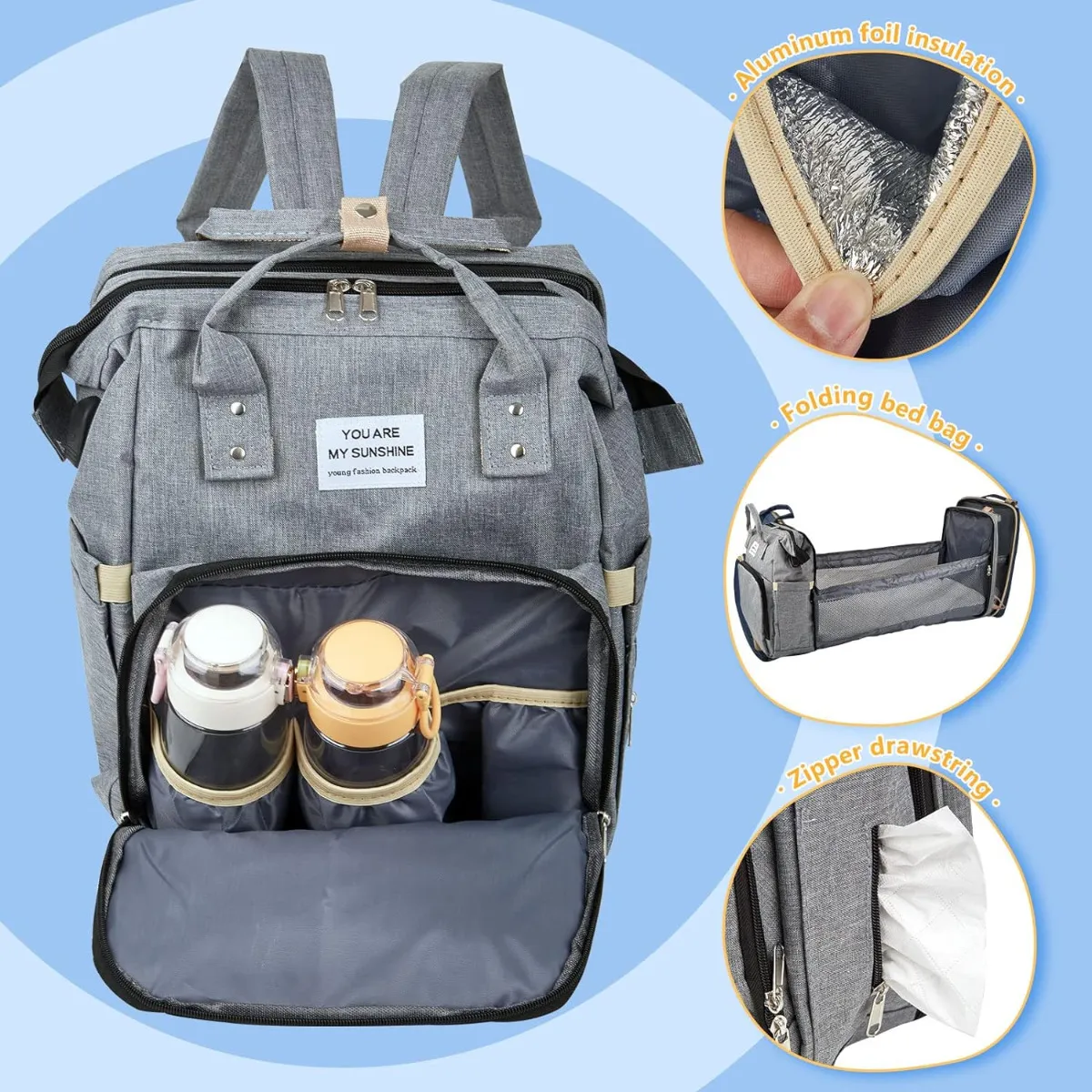 🍼 Pañalera 3 en 1 con Cuna Portátil