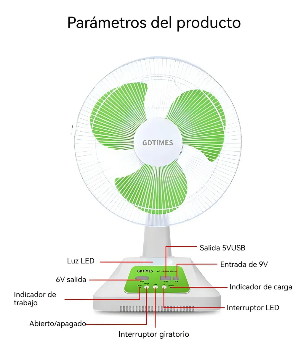 🌬️ VENTILADOR SOLAR  12” CON GIRO + PANEL Y 2 BOMBILLOS