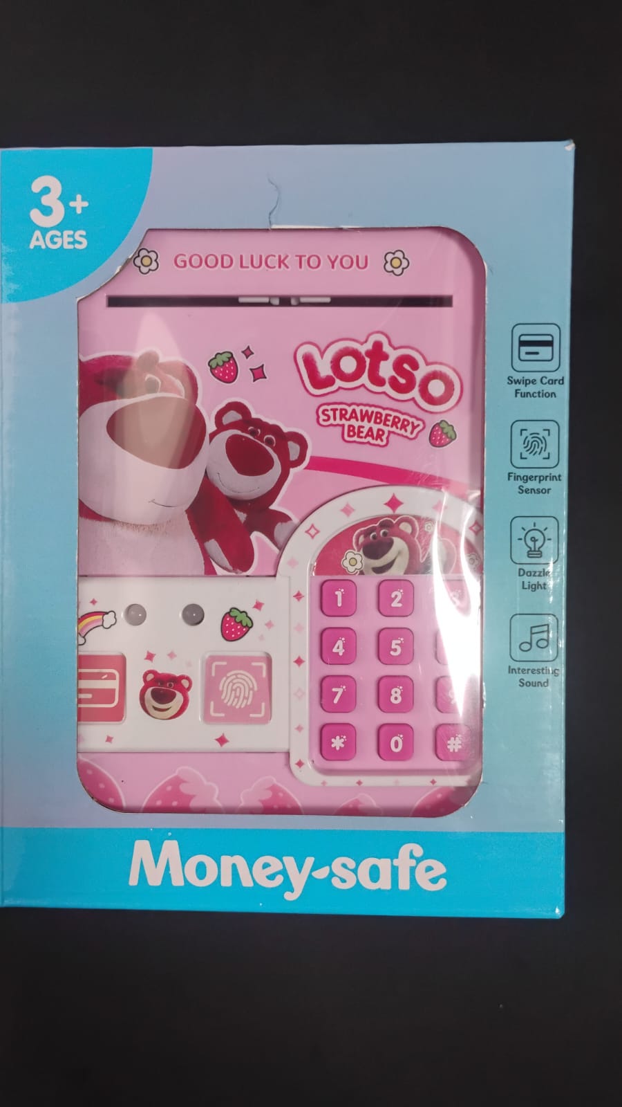 🧸✨ ALCANCÍA ELECTRÓNICA LOTSO – CON HUELLA, CLAVE, TARJETA Y LUCES LED