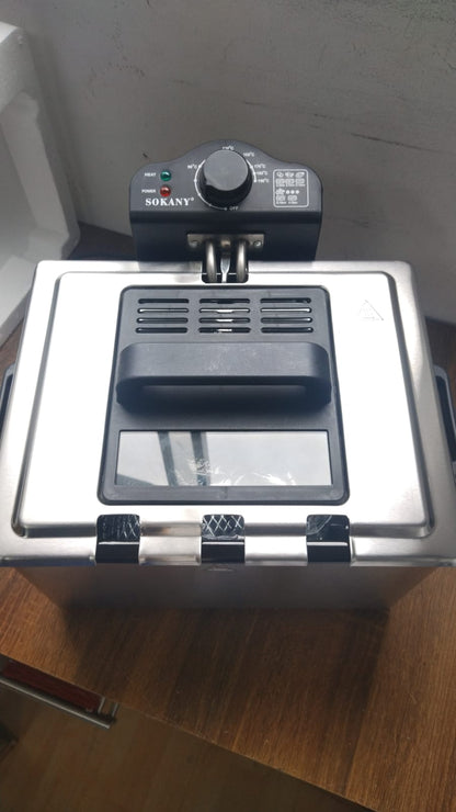 🛒 FREIDORA ELÉCTRICA DE ACEITE SK-801  5L – DOBLE CANASTA – ACERO INOXIDABLE