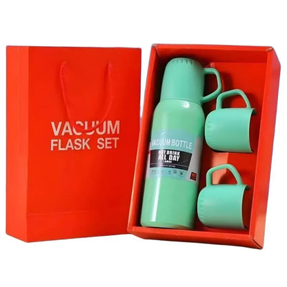 ✨ SET DE TERMO METÁLICO CON 3 TAZAS – 500ML