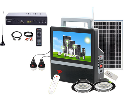 😎 PANTALLA TELEVISIÓN SOLAR - TDT Y LUCES LED POTENTES