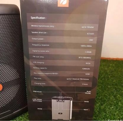 🟣 Cabina Parlante Bluetooth KTS-1330 con Micrófono Inalámbrico –20W, 6.5 Pulgadas 🔊🎤