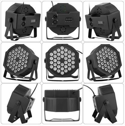 🟣✨ Proyector de Escenario PAR LED RGB 36 LEDs con DMX y Control Remoto