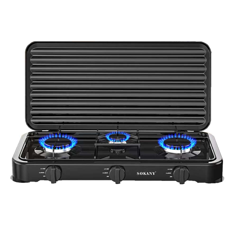 🔥 Estufa Portátil a Gas Sokany SK-6003 – 3 Quemadores, Diseño Elegante y Alta Potencia – ¡Cocina Donde Quieras!