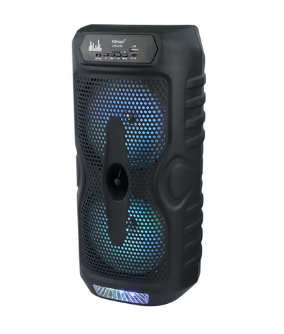 🔊 CABINA PARLANTE KTS-2135 🎤💥 ¡DOBLE BOCINA DE 6.5” + MICRÓFONO INALÁMBRICO + LUCES LED! 🎶
