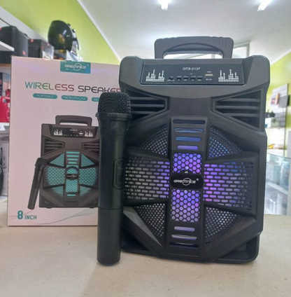 🎉 Parlante Cabina 8” + Micrófono Inalámbrico – ¡Potencia Total! 🎤🔊