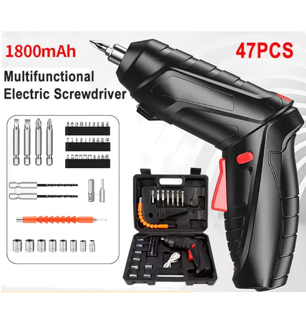 🛠️ DESTORNILLADOR RECARGABLE CON ACCESORIOS Y ESTUCHE 🔧