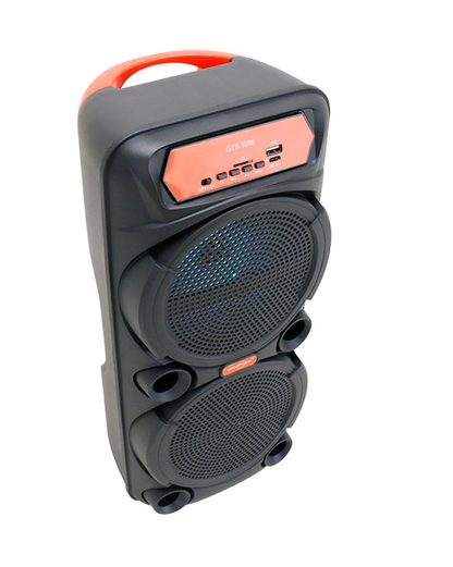 🔊 CABINA PARLANTE GTS-1880 🔥 DOBLE BOCINA DE 6.5” + MICRÓFONO INALÁMBRICO 🎤