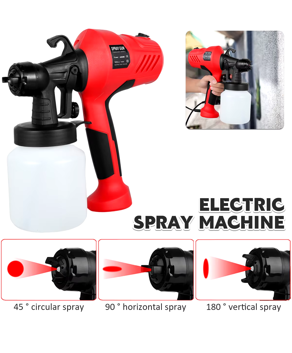 🖌️⚡ Rápido, práctico y perfecto: Pistola eléctrica de pintura 400W