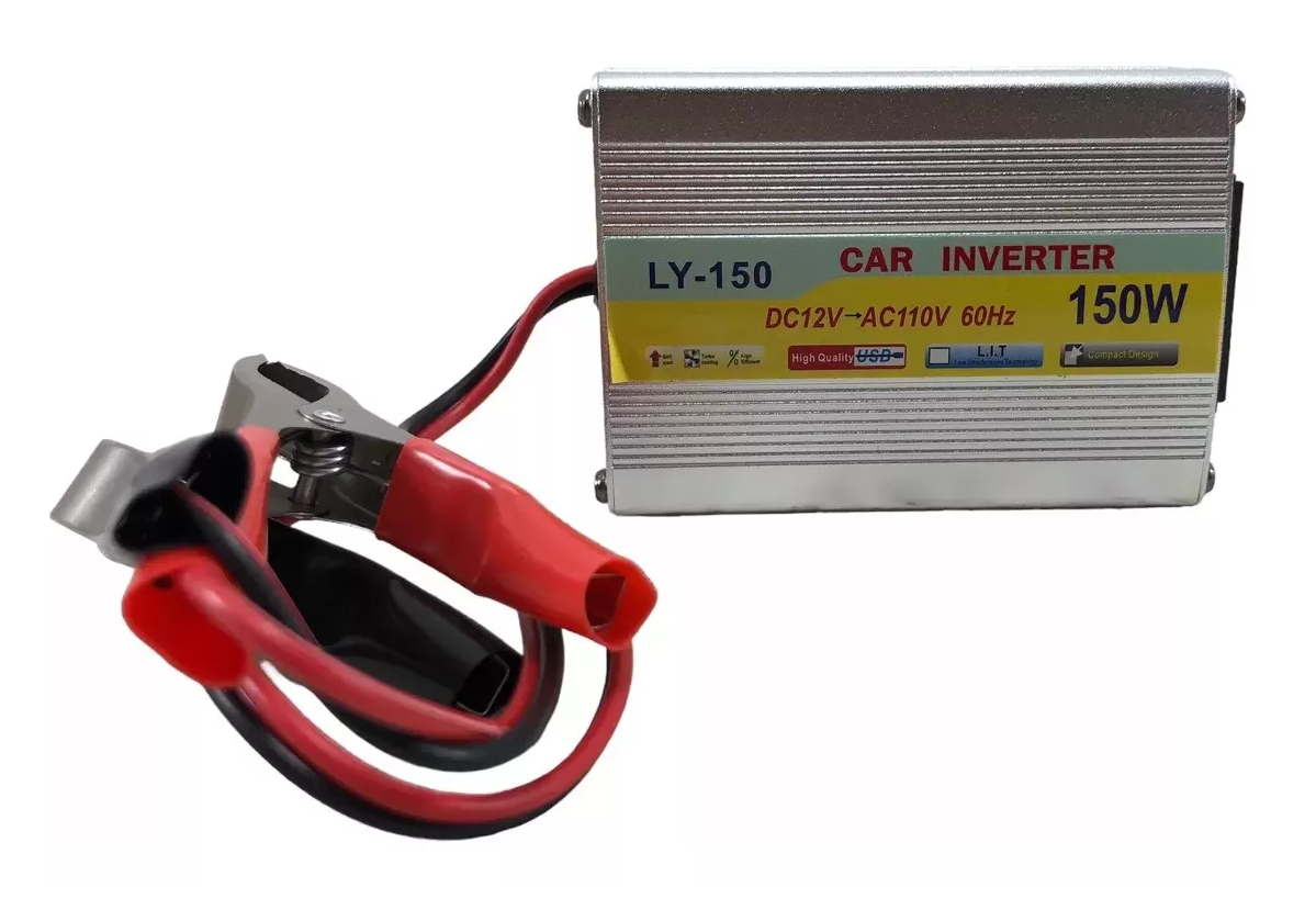 💡 Inversor de Voltaje 12V a 110V | 150W | Conexión Directa a Batería 🚗⚡