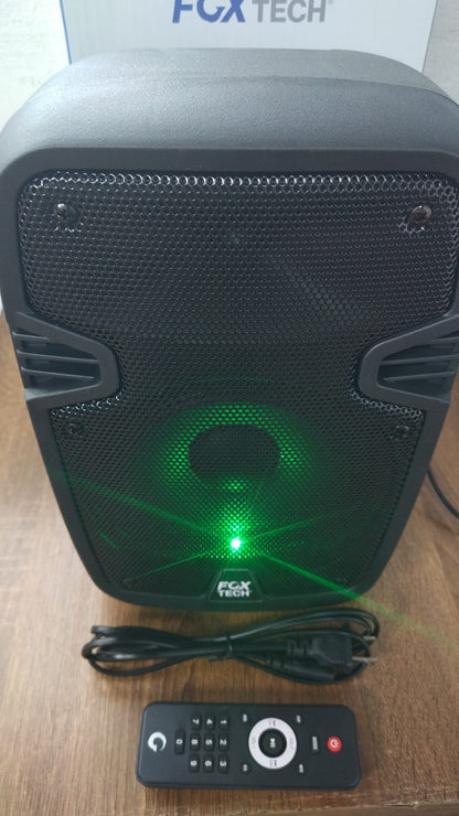 🛒 CABINA RECARGABLE DE 6.5” CON MICRÓFONO ALÁMBRICO, CONTROL Y CABLE DIRECTO A LA ENERGÍA 📦