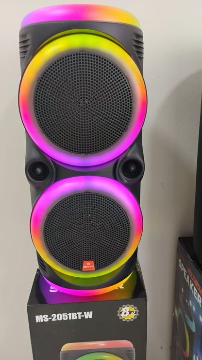 🔊 PARLANTE KARAOKE  DOBLE BOCINA DE 8” CON MICRÓFONO INALÁMBRICO RECARGABLE🎤✨