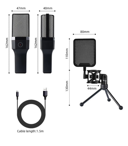 🟣 MICRÓFONO GAMING X1S RGB CONDENSADOR