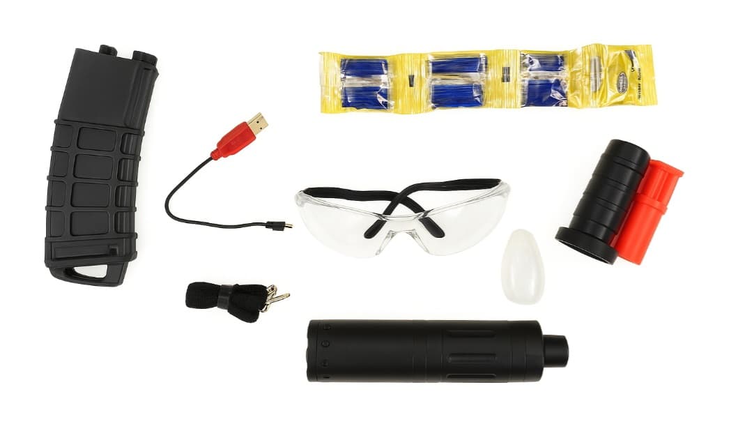 👉JUGUETE RIFLE ELÉCTRICO DE HIDROGEL 💨 CON LUZ Y HUMO 🔫