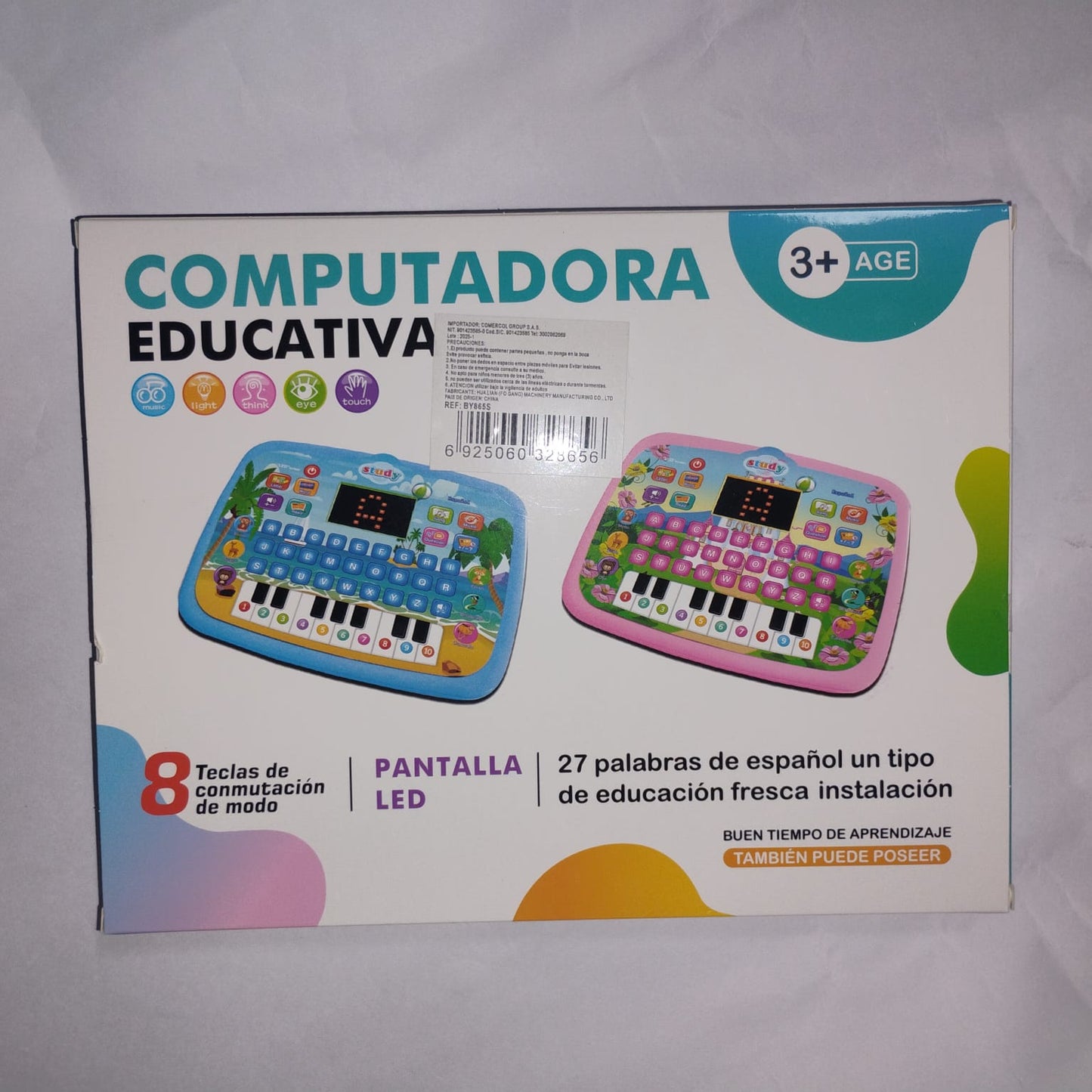 Tablet Educativa Infantil con Sonido, Música, Letras, Números y Animales – Pantalla LED – 8 Modos de Aprendizaje
