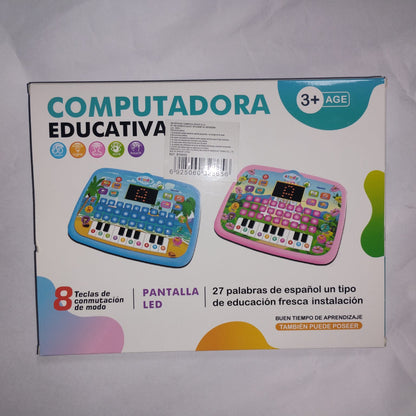 Tablet Educativa Infantil con Sonido, Música, Letras, Números y Animales – Pantalla LED – 8 Modos de Aprendizaje